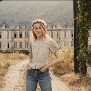 DOEN PIROUETTE TOP -- MUSTARD WILDFLOWER